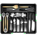 TidyArc Extra-Large Expandable Silverware Organizer – Black