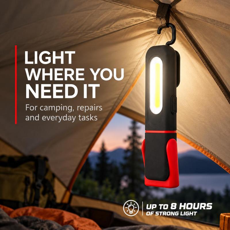 USB-C Rechargeable COB LED Work Light with Magnetic Base & Swivel Hook