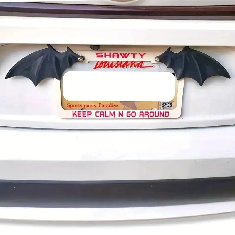 2-Piece Bat Wing License Plate Decoration Set