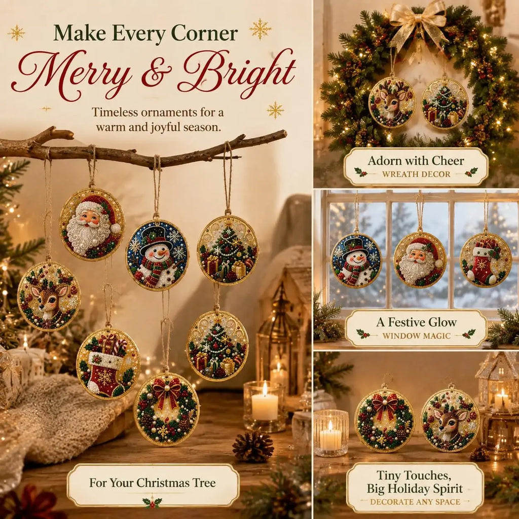 6/12-Piece Christmas Diamond Painting Ornament Kit