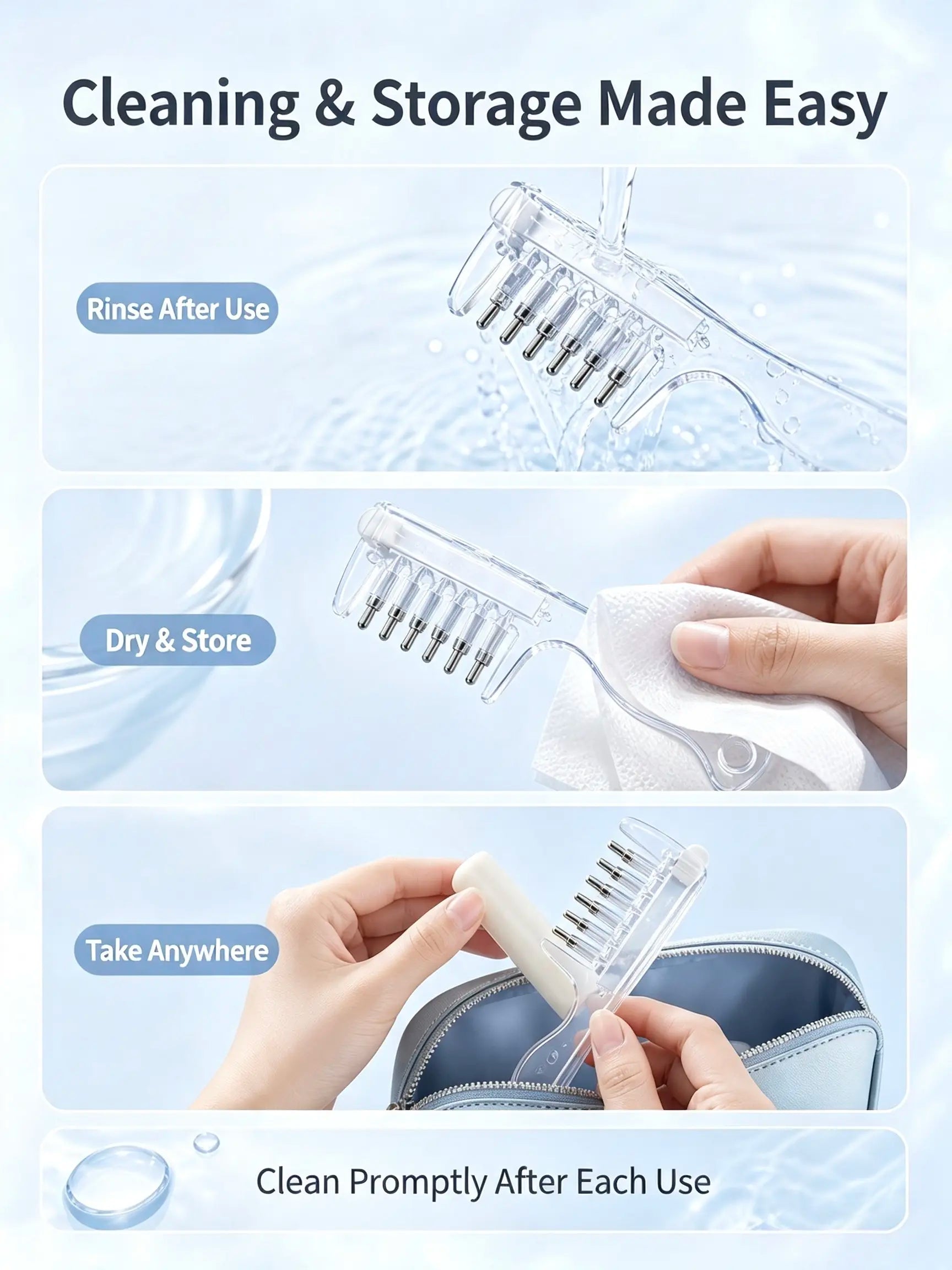 Scalp Liquid Applicator Comb, Refillable Hair Root Oil Massage Comb for Hair Care Treatment