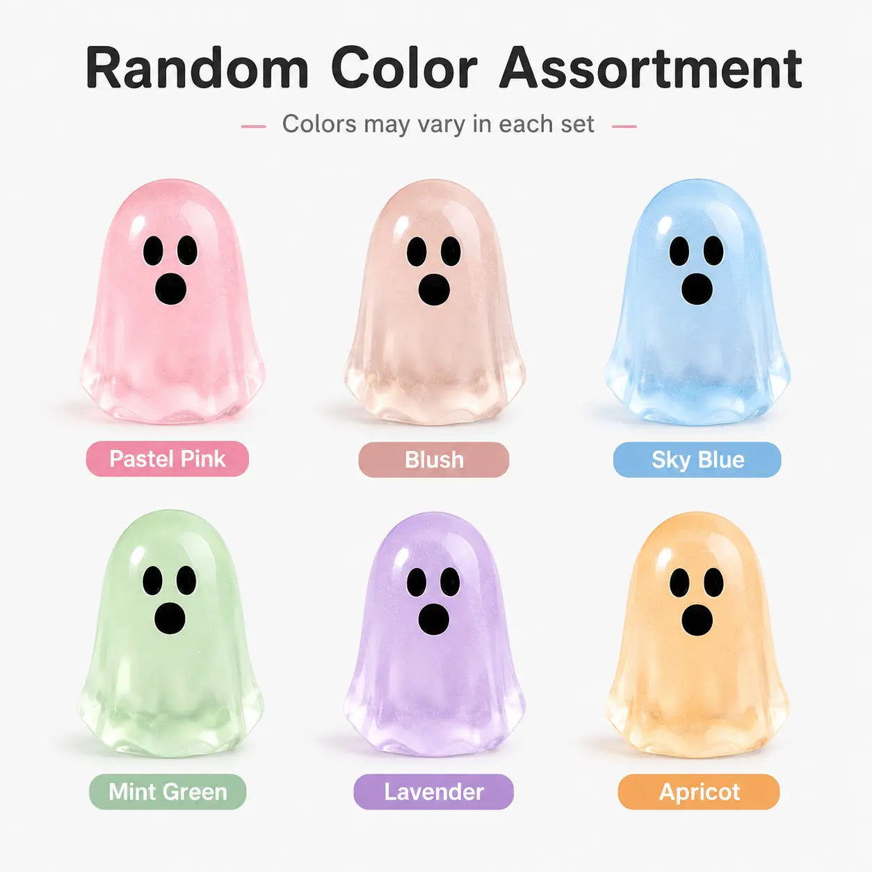 20/50-Pack Glow Ghost Resin Beads, Luminous Halloween Charms for DIY Crafts, Party Decor & Mini Displays