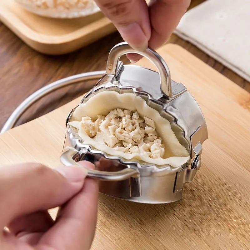 Stainless Steel Dumpling Maker Set with Dough Press & Mold for Dumplings, Ravioli, Empanadas & Pies      1/2
