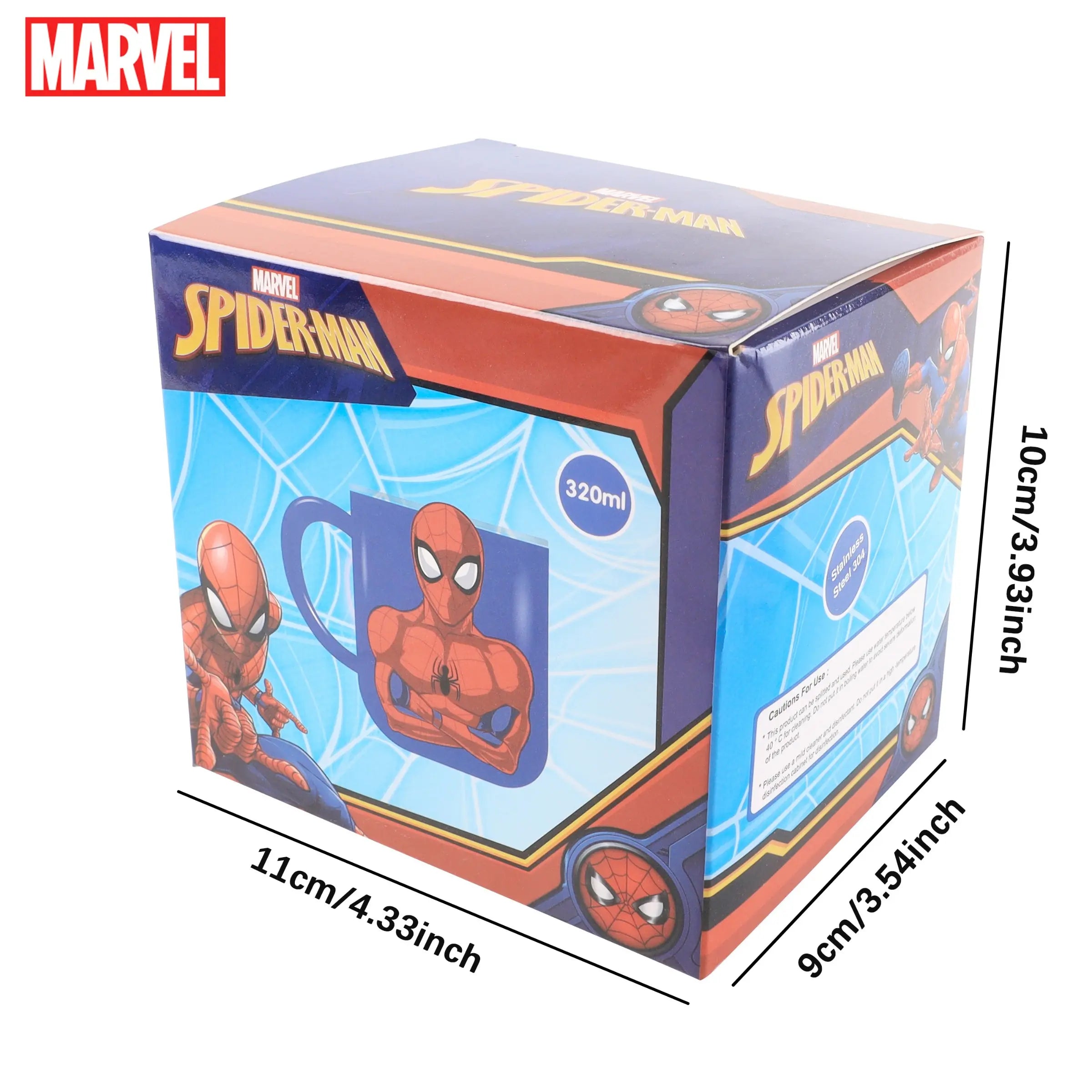 MARVEL Spider-Man 3D Stainless Steel Tumbler with Lid & Straw, Insulated Coffee Cup for Travel, Desk & Gift Use
