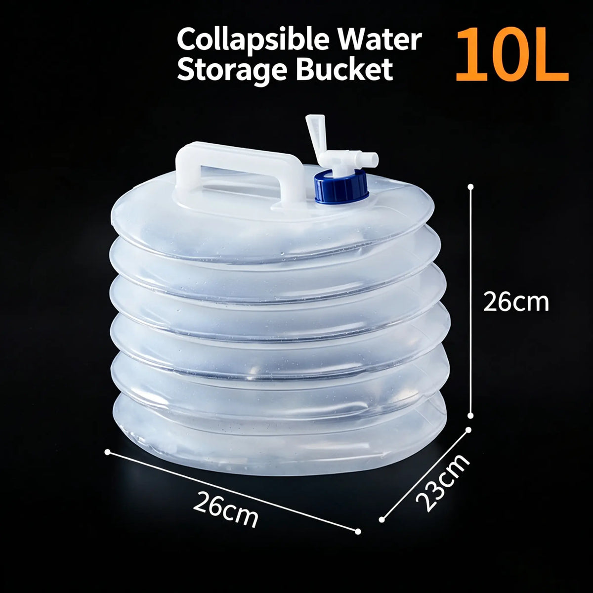 Large-Capacity Collapsible Water Bucket with Handle, Portable Water Container for Camping, Hiking, Picnics & Outdoor Use