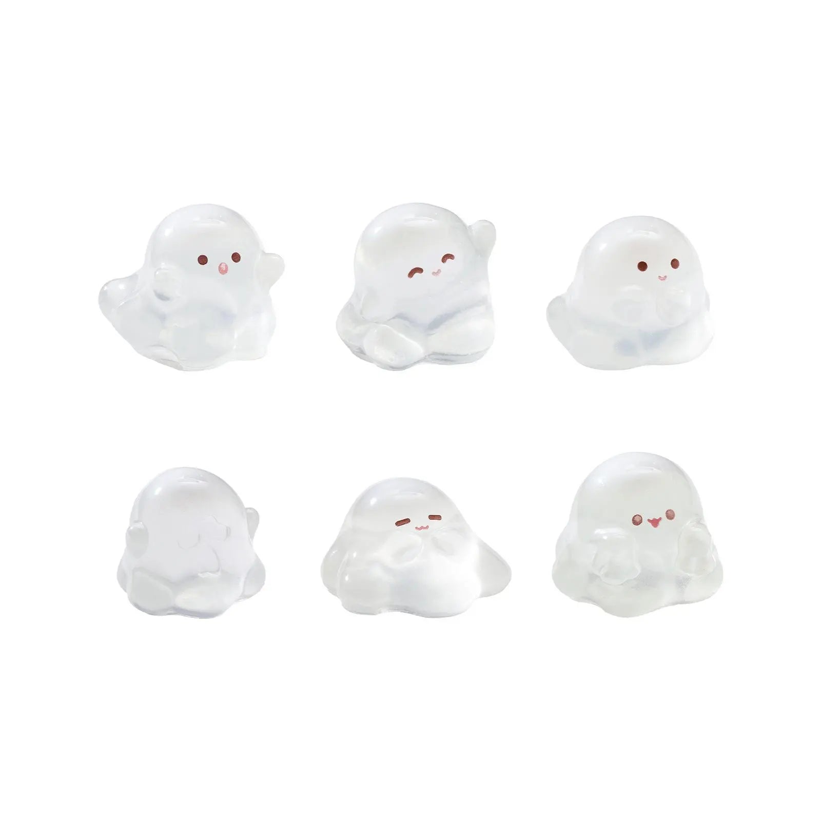 30 Pcs Spooky Mini Ghost Figurines Ornaments Set, Halloween Resin Desk Decor for Shelf, Fairy Garden, Dollhouse Party Decor
