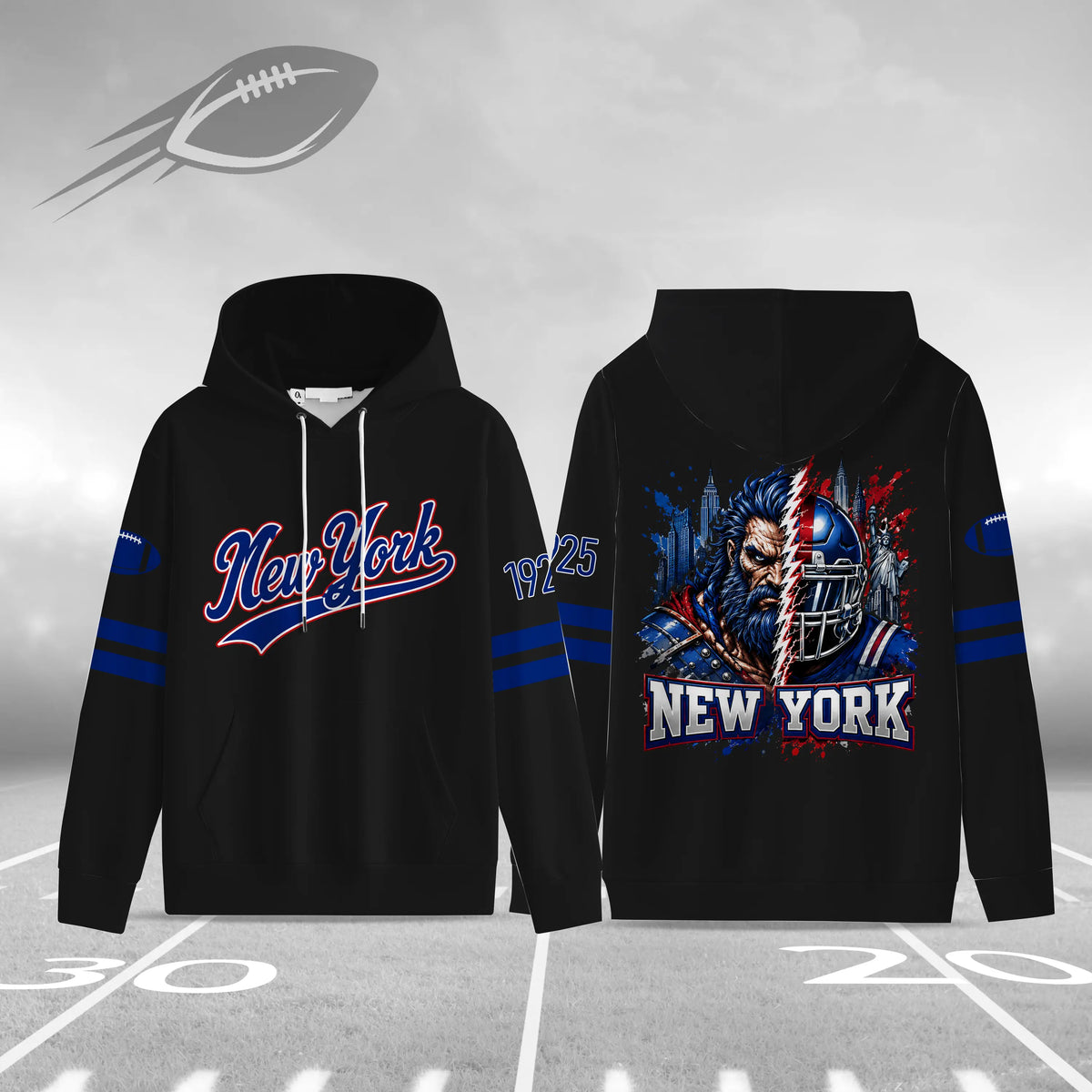 Unisex Football City Graphic Pullover Hoodie