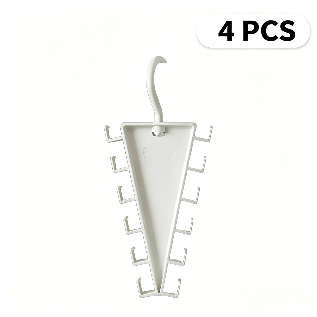 V-Shaped 12-Hook Rotating Closet Organizer, Space-Saving Hanger for Shirts, Pants, Scarves & Accessories