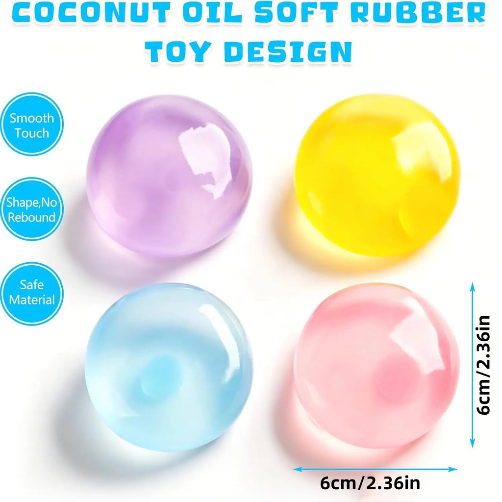 1 Count Coconut Oil Stress Ball,Shapeable No Rebound Stress Relief Ball Coconut Oil Handmade Squeezing Ball, Anxiety Relief Toy, Fidget Toy