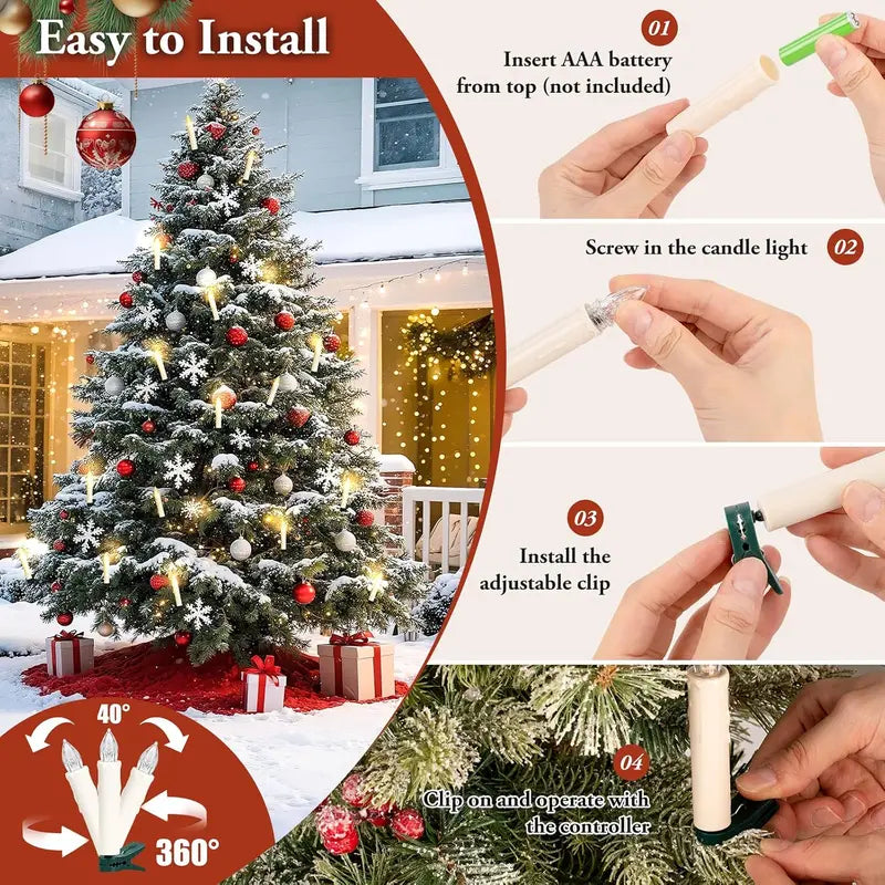 MATULSA 10/20-Pack Remote-Controlled LED Christmas Tree Candle Clips