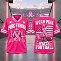 Unisex Pink Ribbon Breast Cancer Awareness Football Jersey