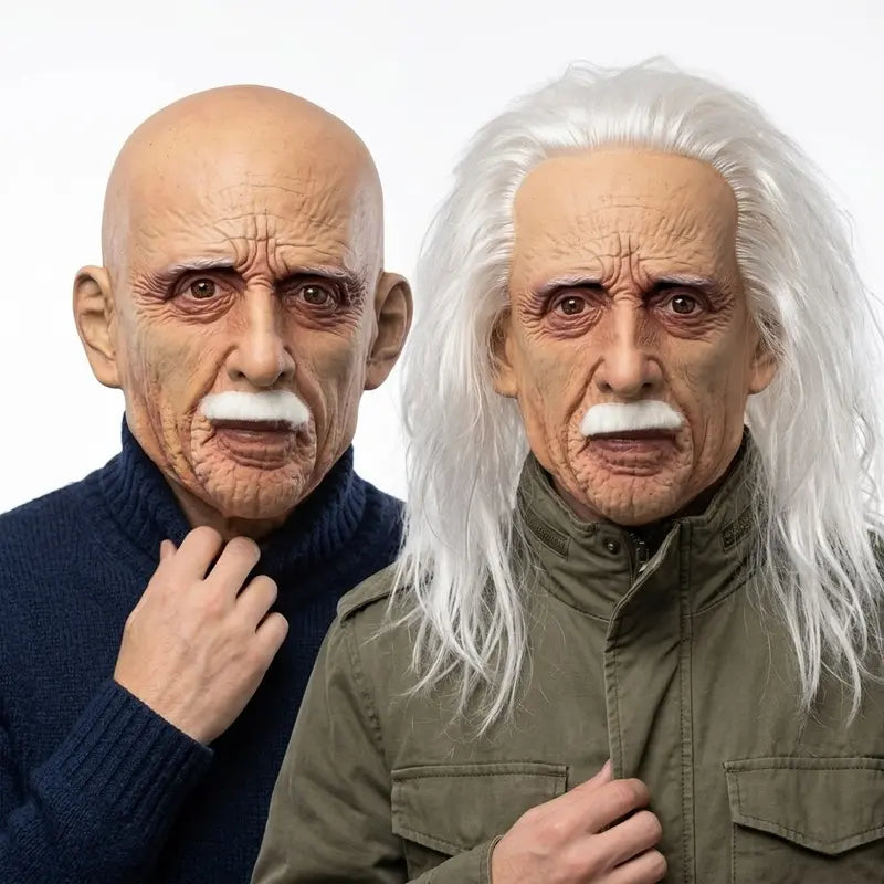 PATYGR Hyper-Realistic Bearded Old Man Full-Head Latex Mask