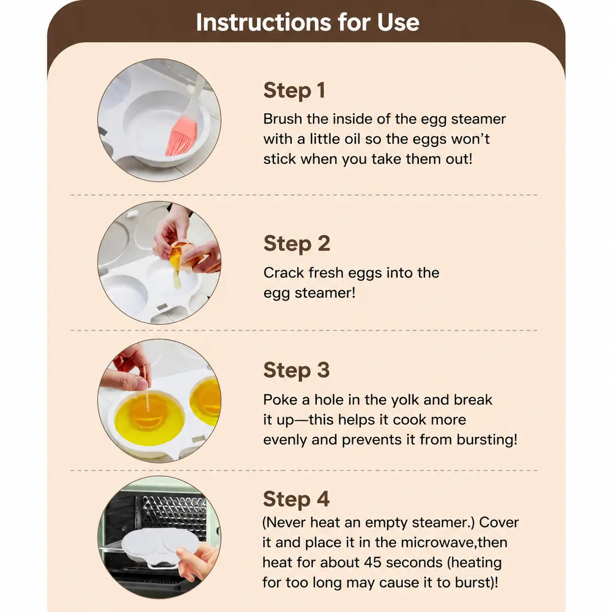 BPA-Free Microwave Omelette Maker, 2-Cup Non-Stick Egg Cooker for Quick Breakfasts & Easy Cleanup