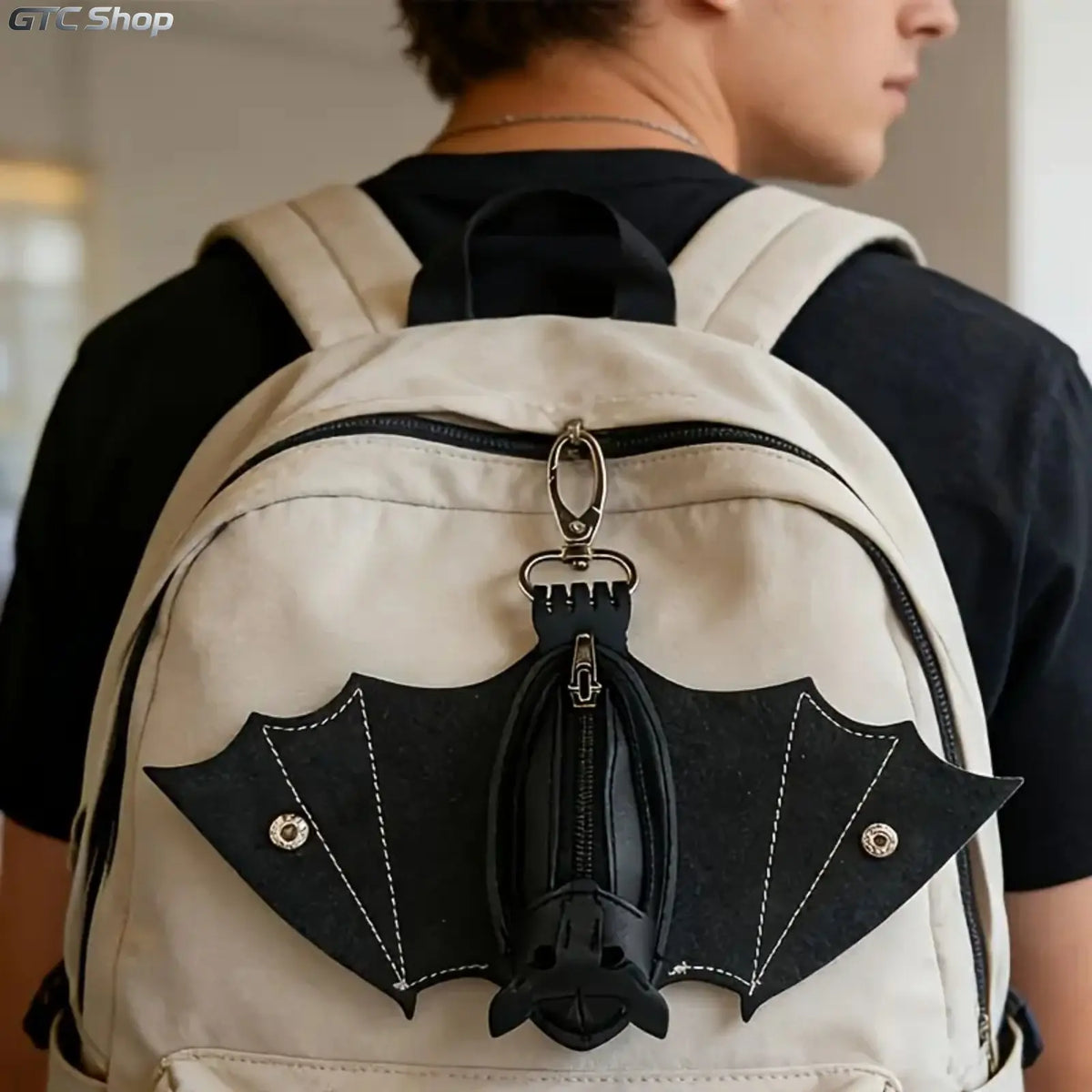 Gothic Bat-Shaped Crossbody Bag with Detachable Strap