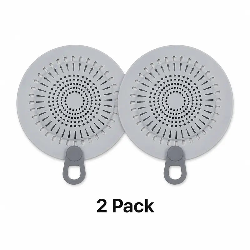 Flexible Silicone Drain Hair Catcher with Lift Handle for Shower, Bathtub, Bathroom Sink & Utility Sink