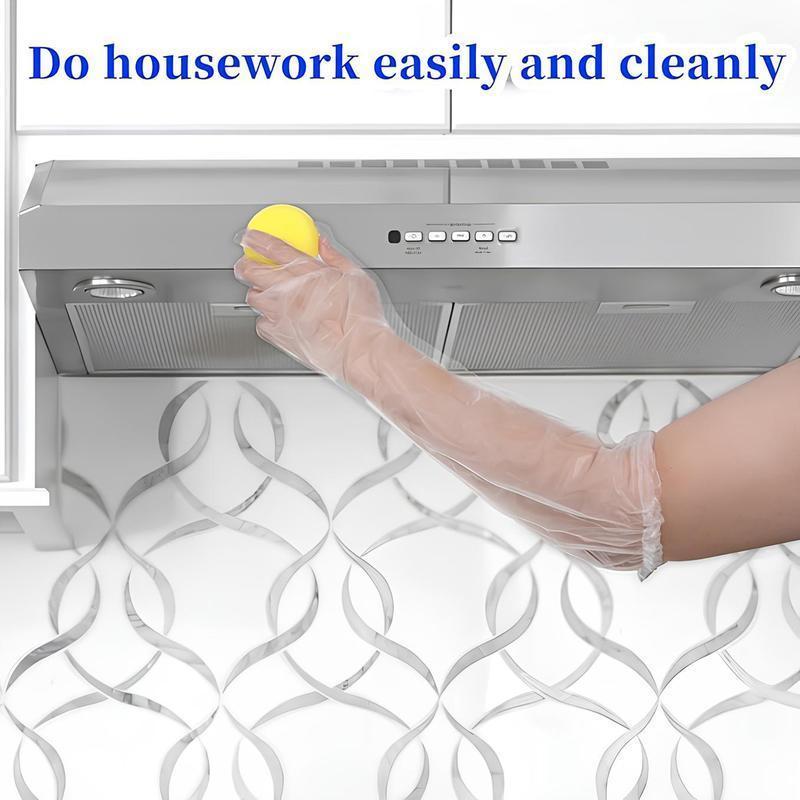 Disposable 23.6-Inch Long-Arm Cleaning Gloves with Elastic Cuffs