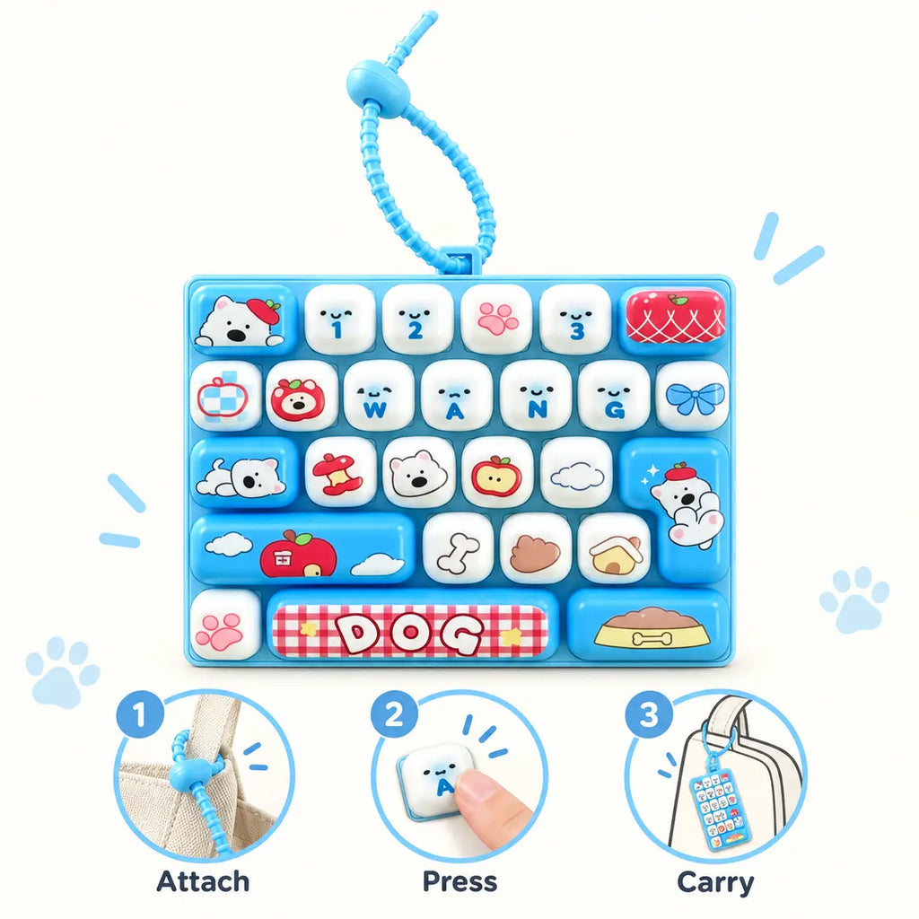 26-Key Mini Fidget Keyboard Keychain Sensory Toy