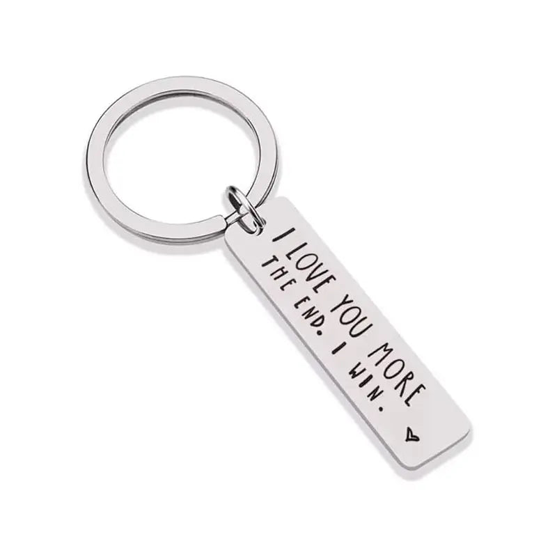 Creative Slogan Metal Keychain, Stainless Steel Key Ring with Long Bar Pendant for Car Keys, Cute Fashion Accessory for Men and Women, Perfect Valentine's Day Gift and Keychain for Bags