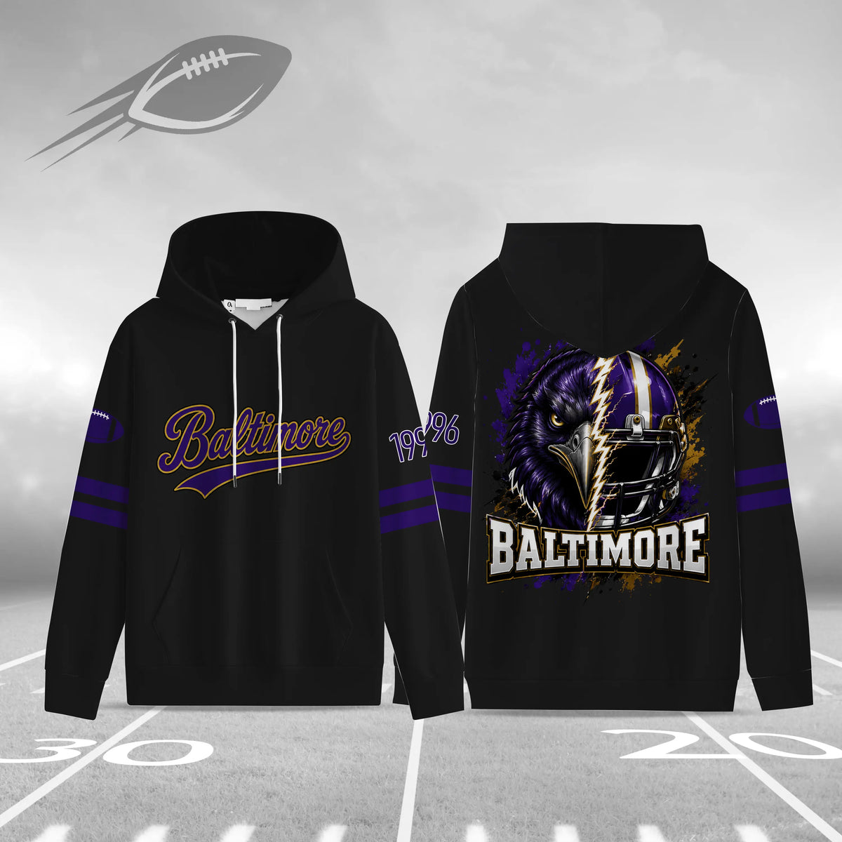 Unisex Football City Graphic Pullover Hoodie