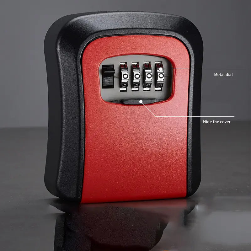 Wall Mount Key Lock Box with 4-Digit Resettable Combination for Home, Office, Garage & Outdoor Key Storage      1/2