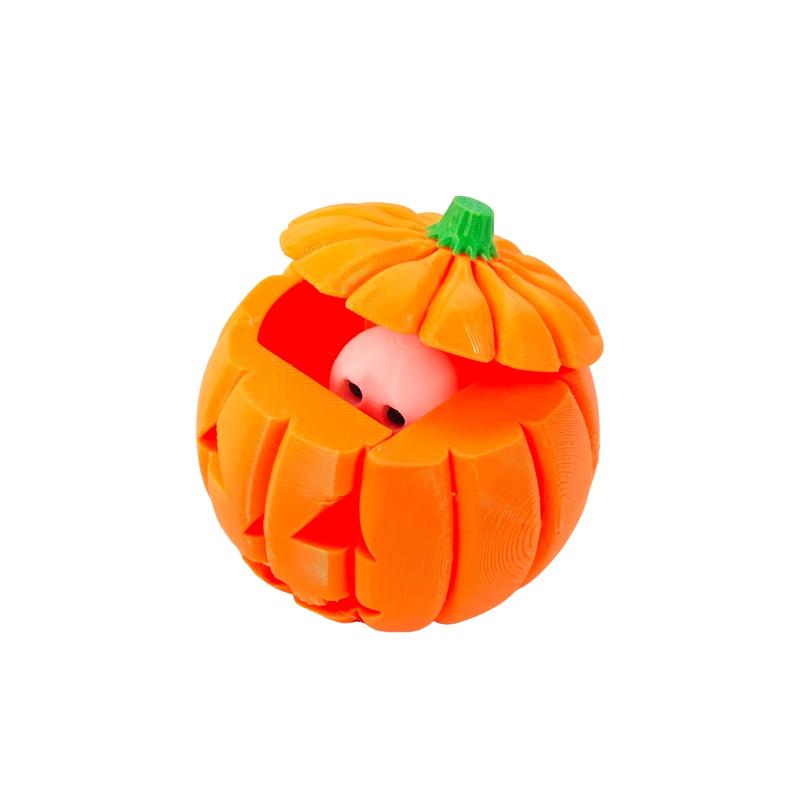 3D-Printed Flip-Top Ghost Pumpkin Halloween Ornament