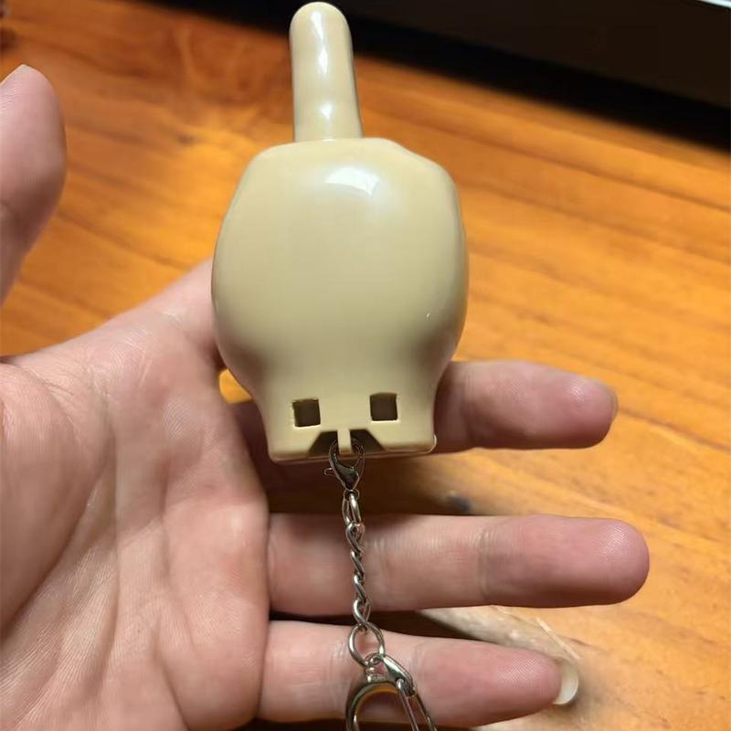3-Piece Retractable Middle Finger Prank Keychain & Phone Holder Set