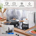 2-Pack Foldable Aluminum Foil Oil Splash Guards, Heat-Resistant Stove Baffles for Gas & Induction Cooktops