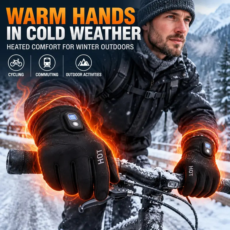TYglobal Rechargeable Touchscreen Heated Gloves – 3 Heat Levels, 3000mAh