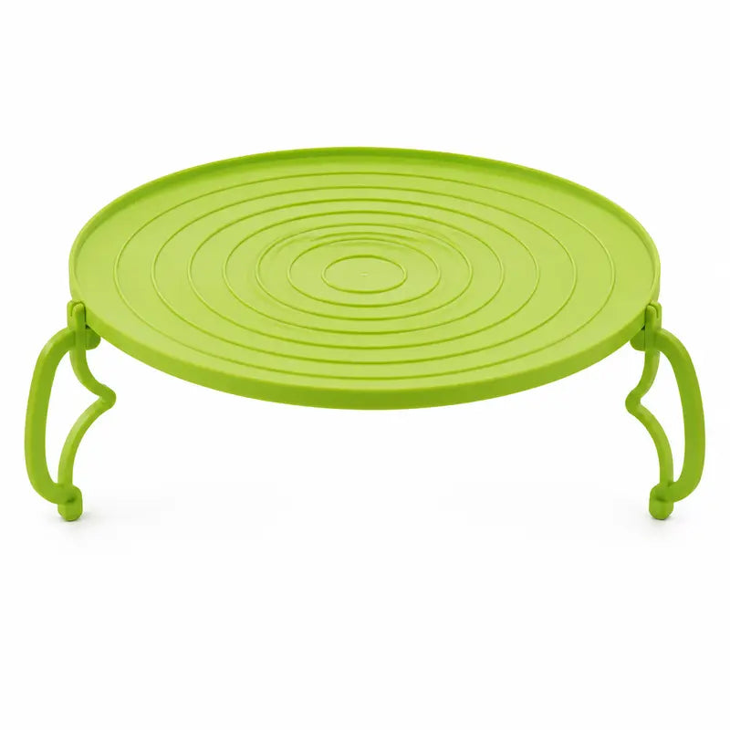 Foldable Microwave Plate Stacker with Cool-Touch Handles, Space-Saving Heating Rack for Plates & Bowls