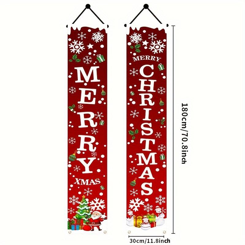 2-Piece Merry Christmas Front Porch Door Banner Set