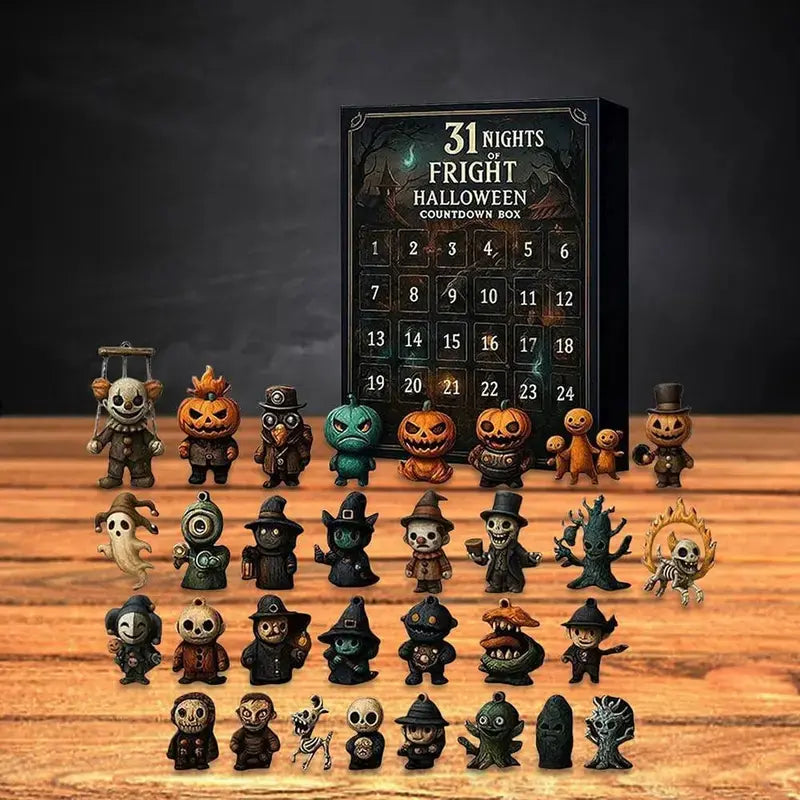 2026 Halloween Advent Calendar with 31 Surprise Blind Bags, Mini Figures, Charms & Decorations for Horror Fans