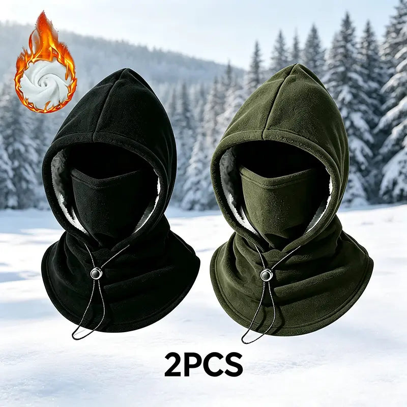 Unisex Fleece Balaclava Hood with Adjustable Full Face & Neck Coverage