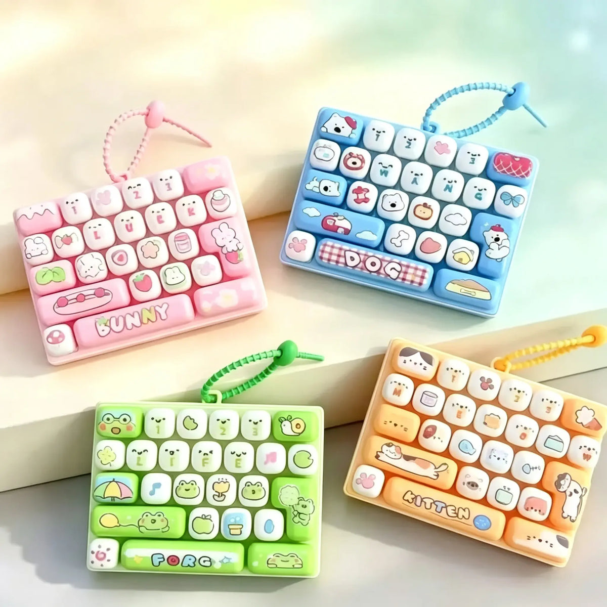 26-Key Mini Fidget Keyboard Keychain Sensory Toy
