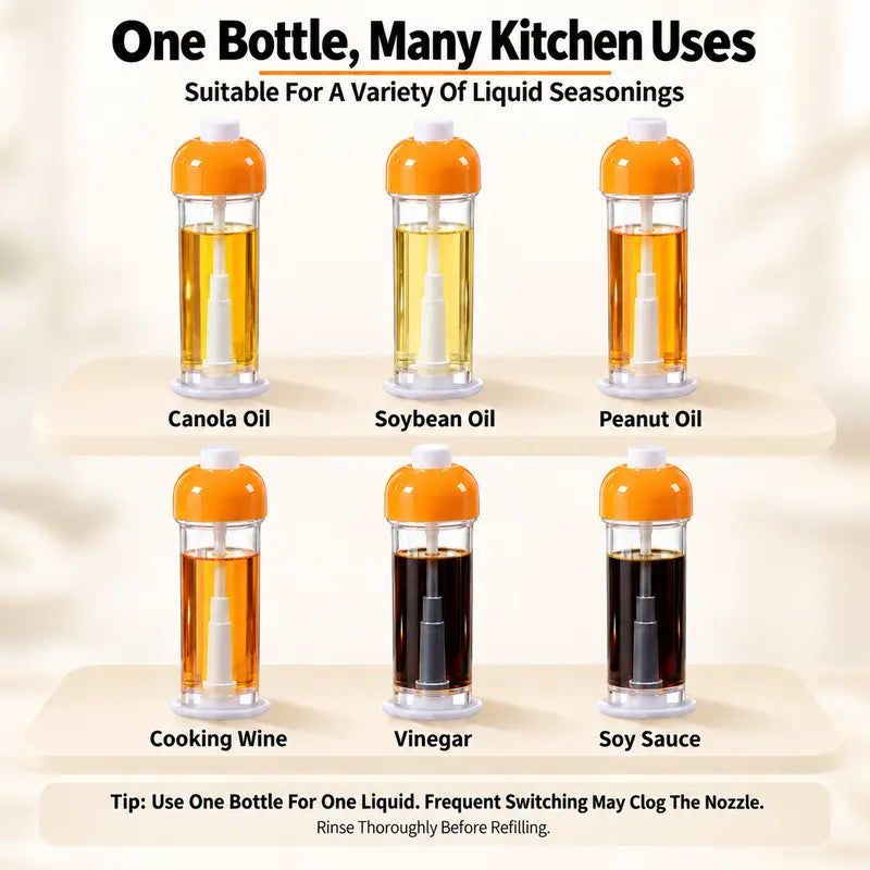 Refillable Fine-Mist Cooking Oil Sprayer with Bottom-Fed Nozzle