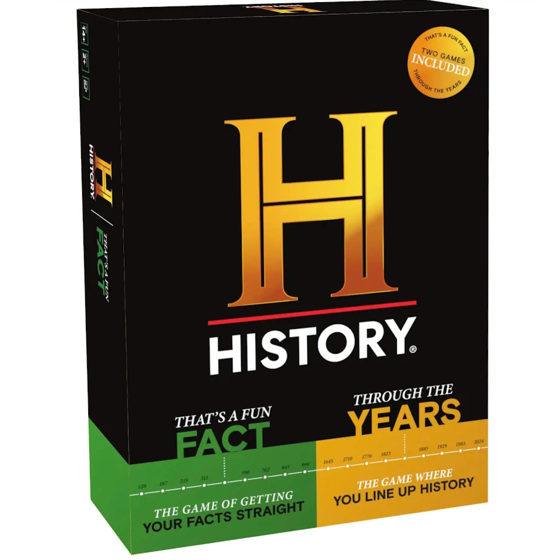 History Channel 2-in-1 Edition - Through The Years/That's A Fun Fact - General Knowledge Super Trivia Chronology Timeline Party Card Game for Adults, Family, Teen in The Pursuit of Trivial Knowledge