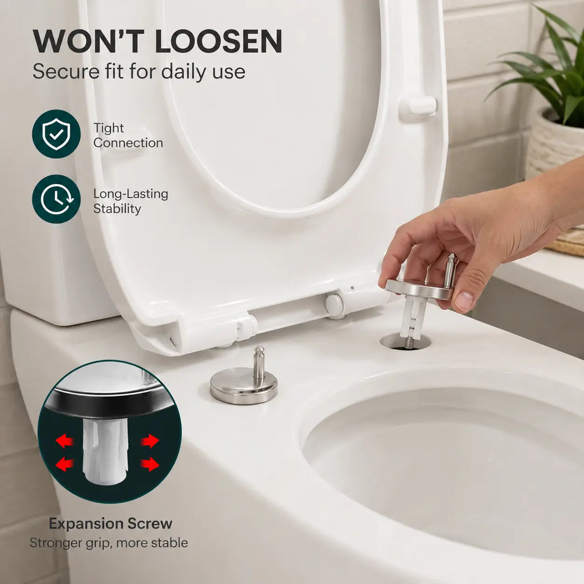 2-Pack Top-Mount Toilet Seat Expansion Bolts