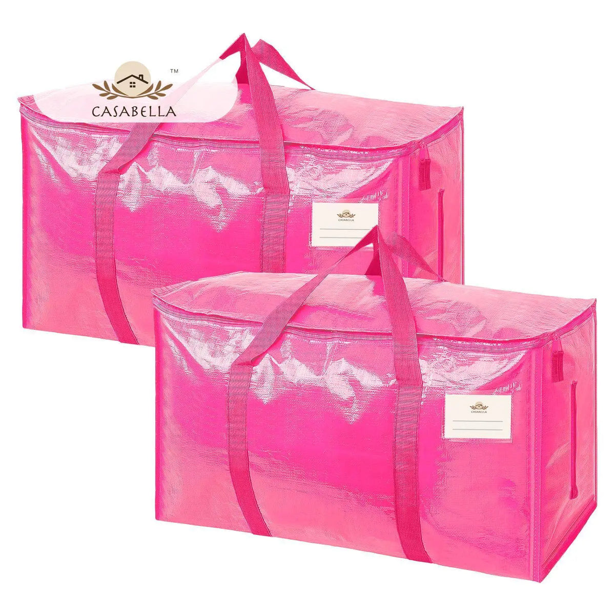 24 Gallon Extra Large Foldable Storage Bag with Handles, Zipper & Tag Pocket for Moving, Camping, Travel & Organization