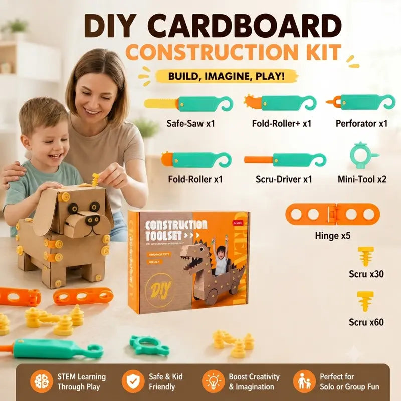 Kids’ Cardboard Construction & STEM Craft Tool Kit