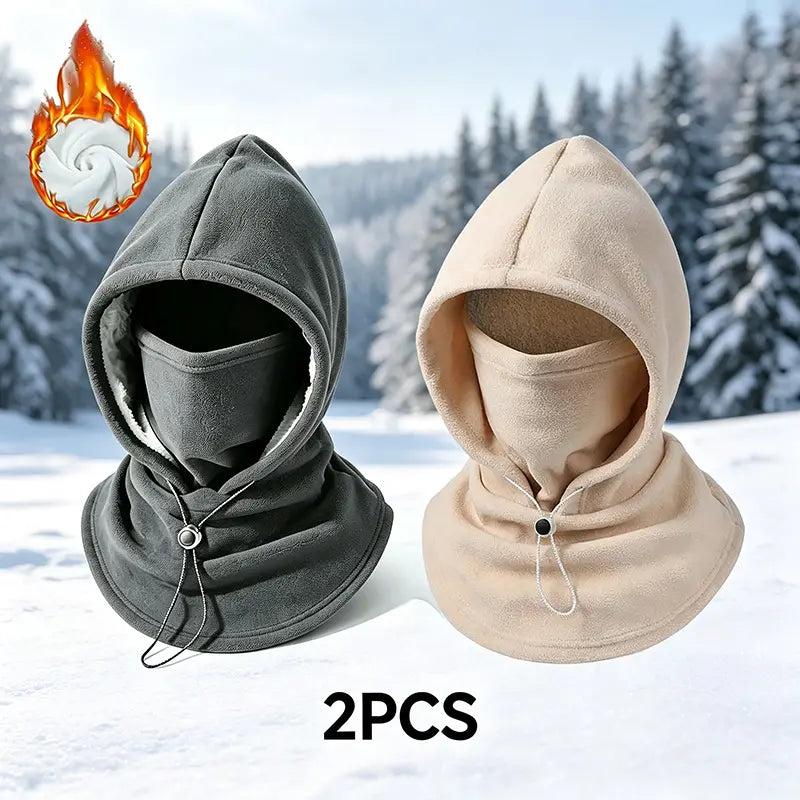 Unisex Fleece Balaclava Hood with Adjustable Full Face & Neck Coverage