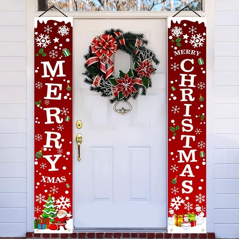 2-Piece Merry Christmas Front Porch Door Banner Set