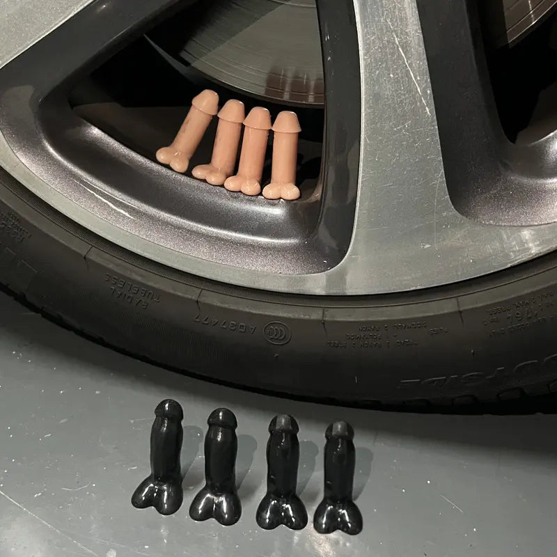 4-Pack Funny Valve Stem Caps, Dustproof & Waterproof Tire Caps for Cars, Bikes & Motorcycles