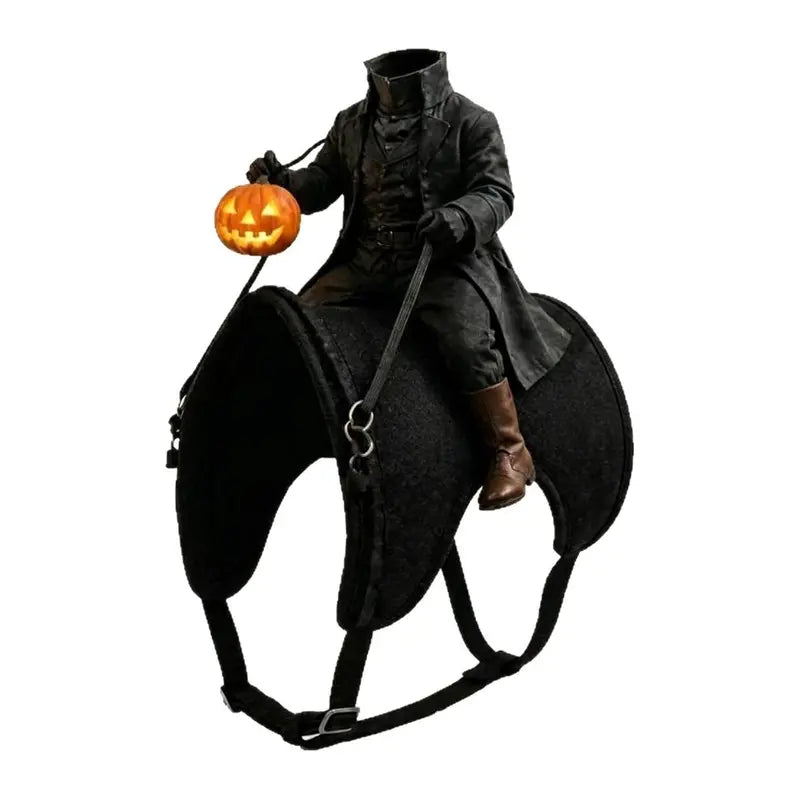 3D Headless Pumpkin Rider Halloween Costume for Small Dogs & Cats