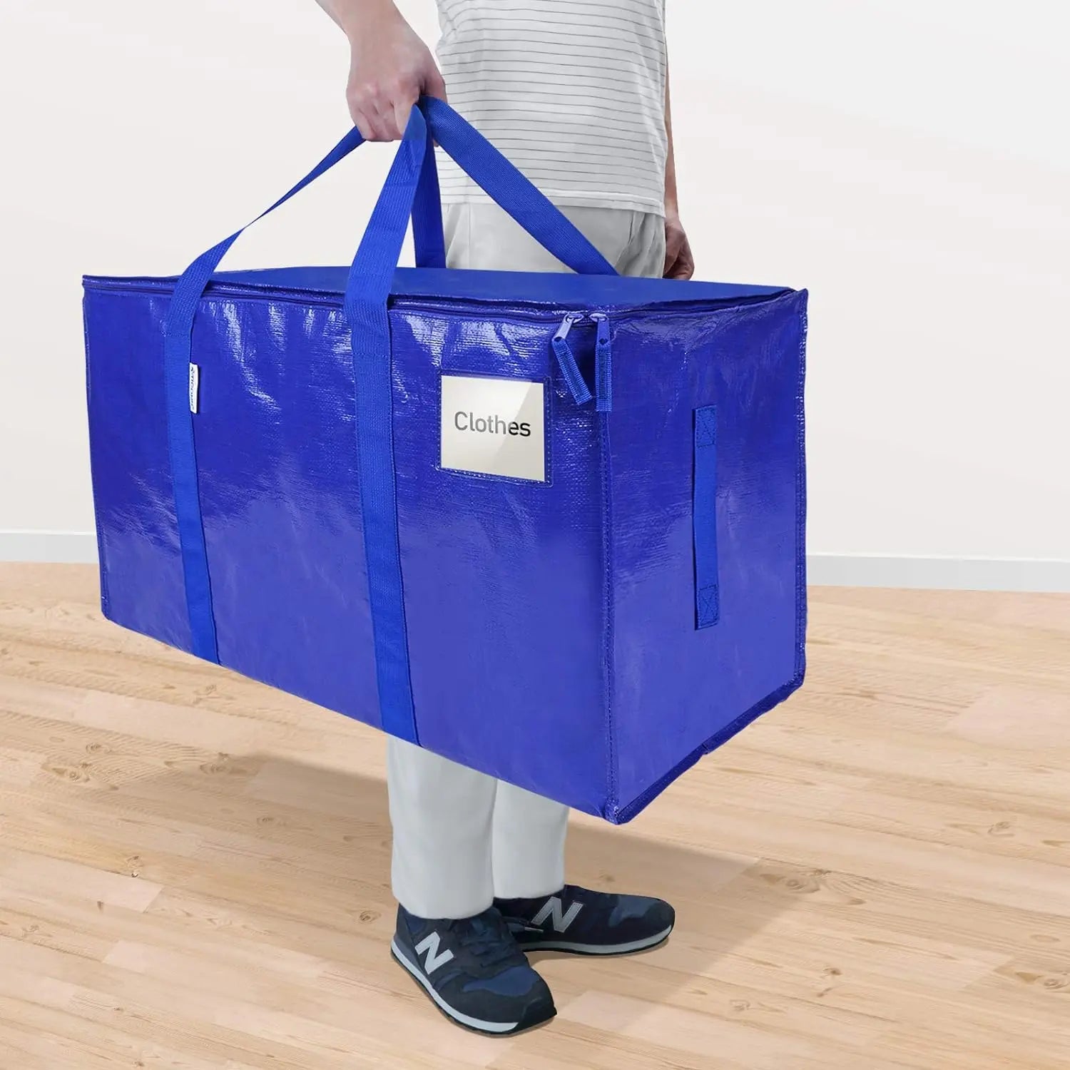 24 Gallon Extra Large Foldable Storage Bag with Handles, Zipper & Tag Pocket for Moving, Camping, Travel & Organization