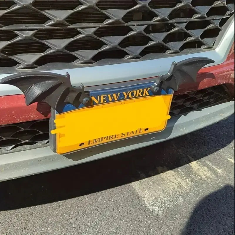 2-Piece Bat Wing License Plate Decoration Set