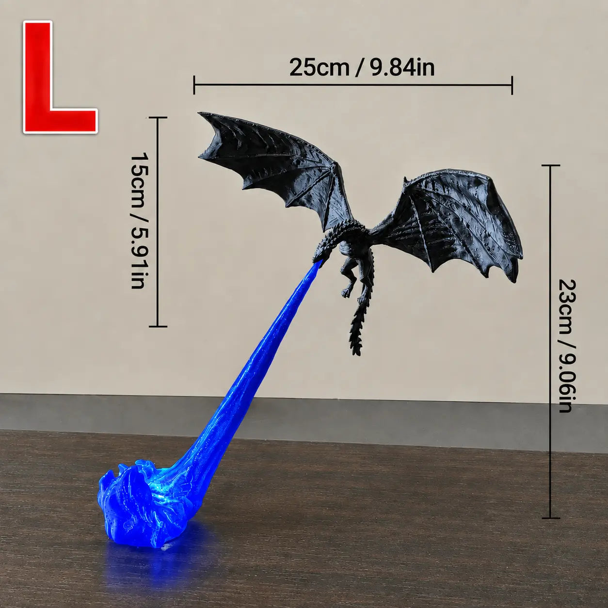 3D Printed Dragon Flame Book Nook with LED Light, Fantasy Bookshelf Decor & Gift for Book Lovers