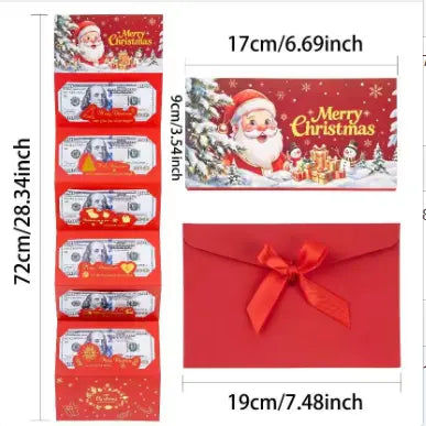 2/4-Pack Christmas Money Envelopes with 6-Slot Folding Cash Holders for Holiday Gifts & Gift Cards