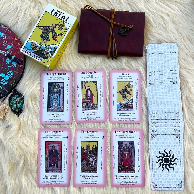 Beginner Tarot Card Deck & Meaning Guide Set