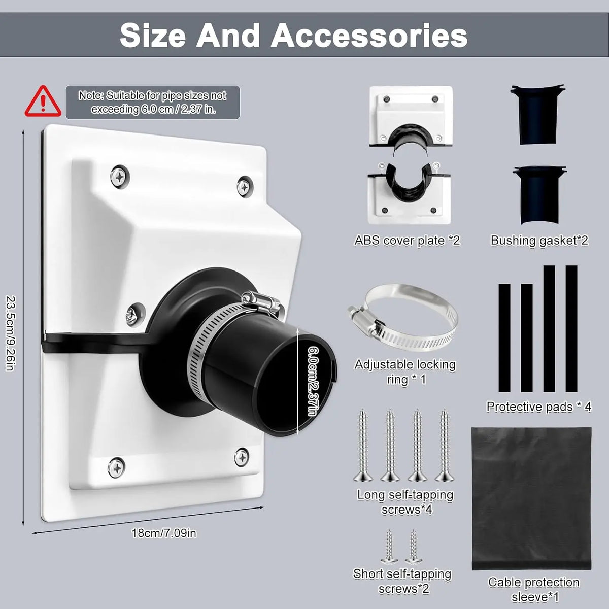2.36-Inch Split HVAC Line-Set Wall Cover Plate Kit