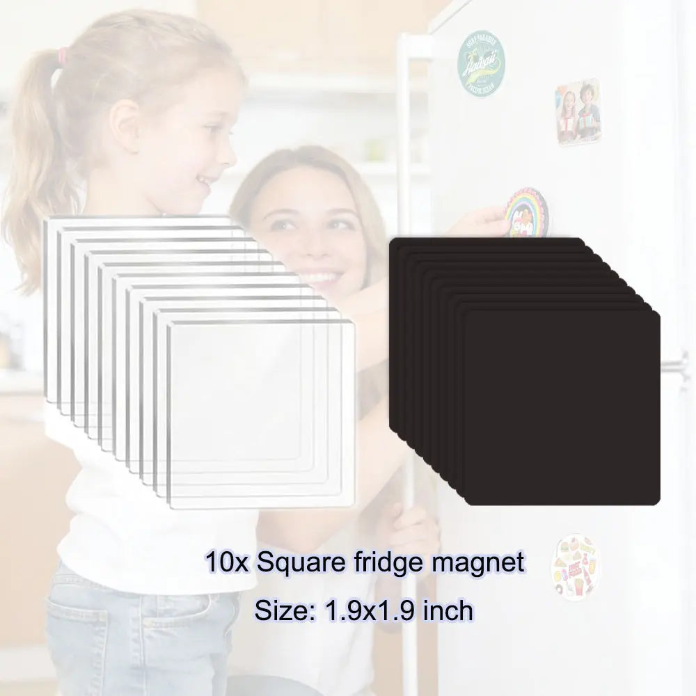 Custom Photo DIY Fridge Magnets, Personalized Acrylic Magnets with Logo Text QR Code, Customizable Logo Fridge Magnet for Wedding Party Favor Home Kitchen Decor & Promotional Gifts