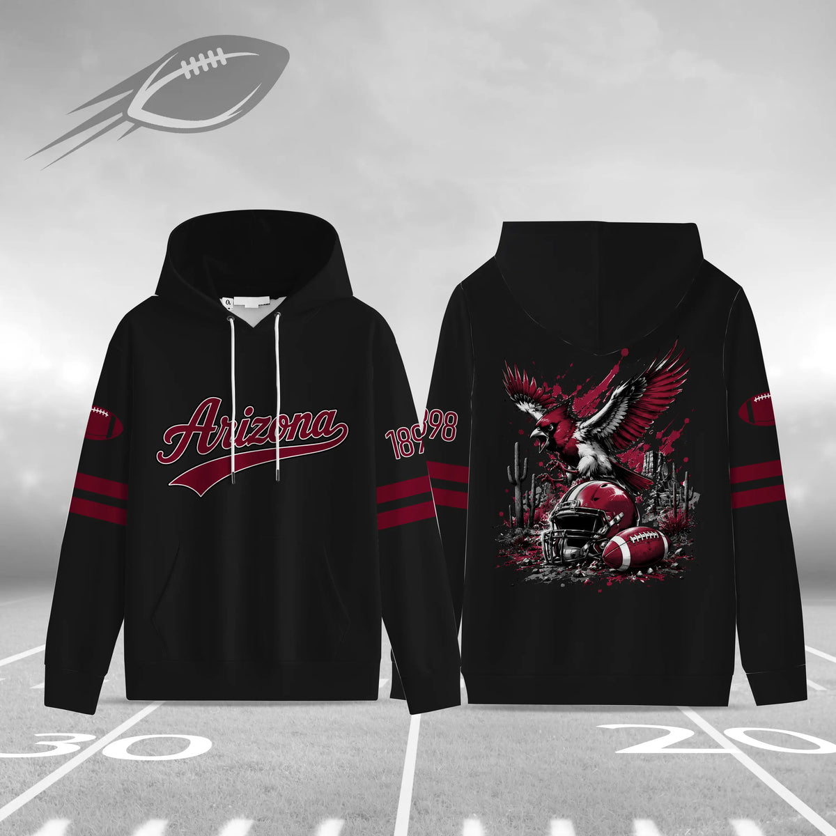 Unisex Football City Graphic Pullover Hoodie